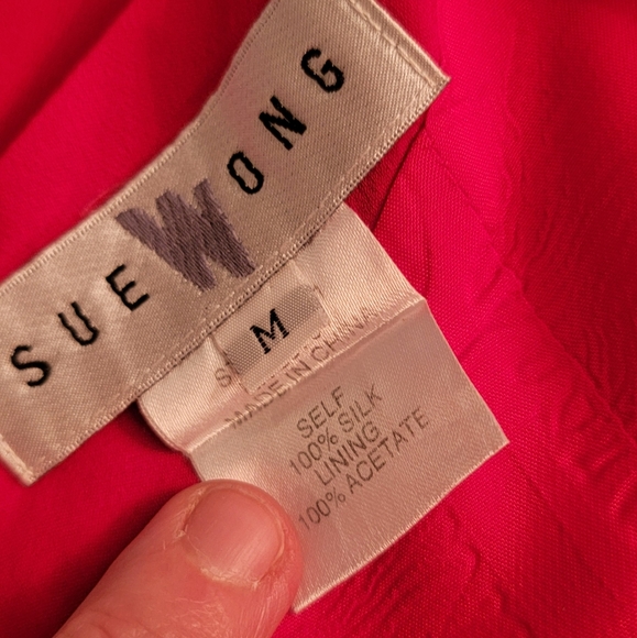 RARE Vintage Y2K Sue Wong Red Floral Halter Dress - Picture 6 of 6